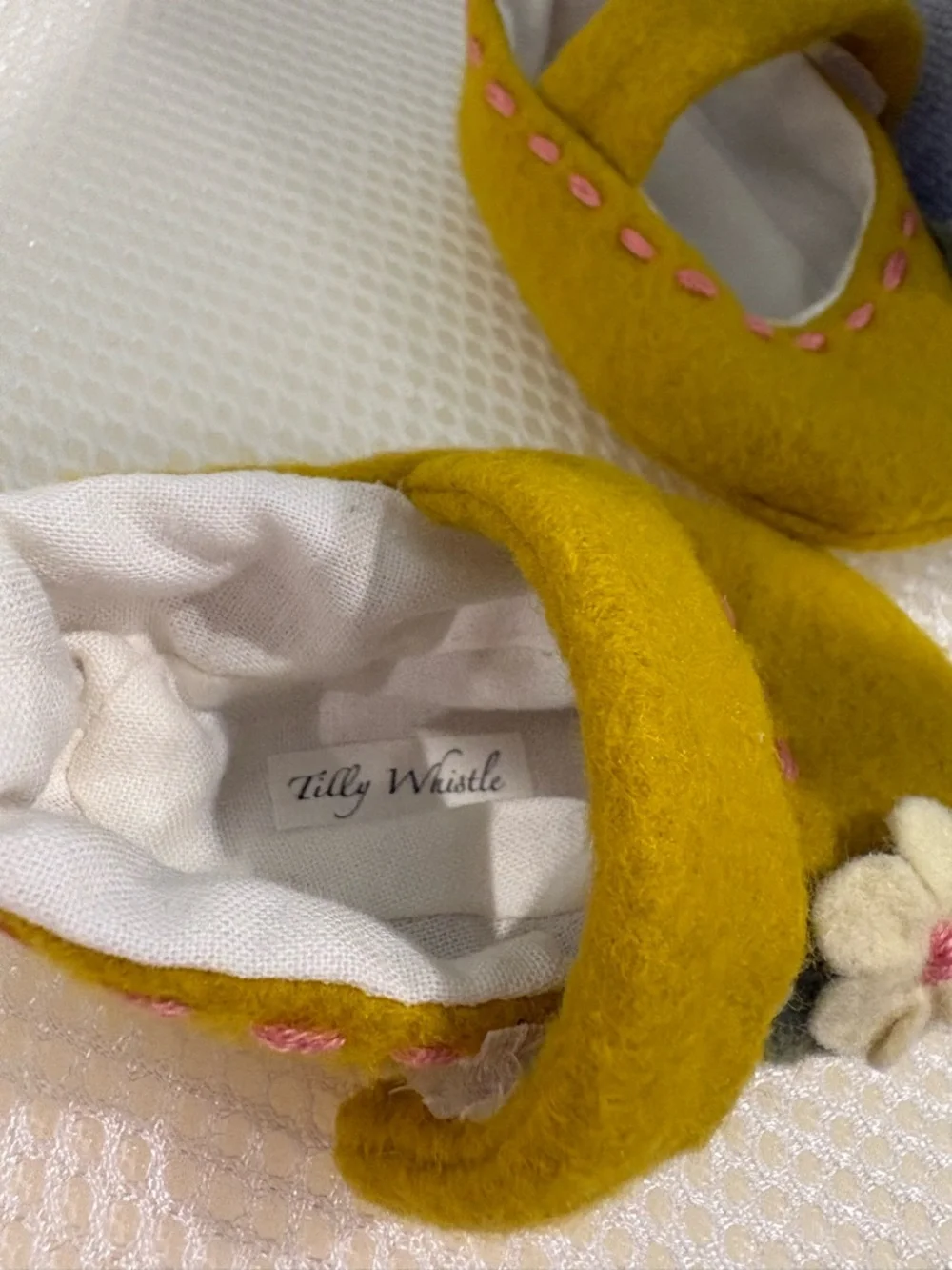 Kids' Mustard Wool Mary Jane Shoes - Picture 2 of 3